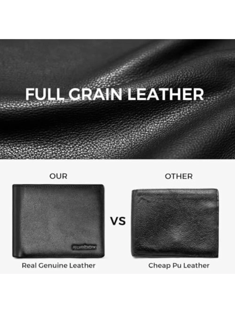 Stylish Leather RFID Blocking Bifold Wallet for Men - Front Pocket Design